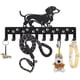 thumbnail image 1 of Perchero de pared de metal con diseño de perro salchicha, gancho para llaves de 25 x 12 cm, con 10 ganchos, correa negra para perro, decoración de pared, 1 of 9