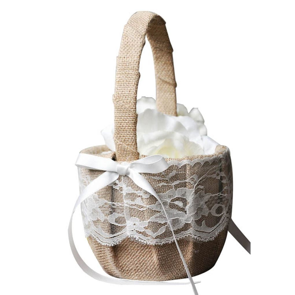 Wedding Basket Flower Storage Girl Basket With Sea Star And Seashell For Wedding 