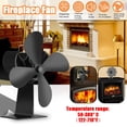 thumbnail image 2 of Ventilador de chimenea para el hogar de 4 aspas Ventiladores de distribución de calor eficientes Leyfeng Ventilador de estufa, 2 of 7