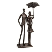 Danya B Loving Couple Under Umbrella Bronze Sculpture