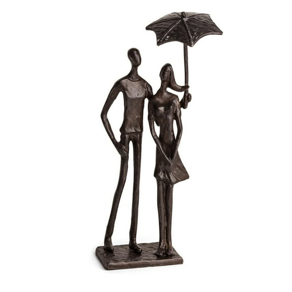 Danya B Loving Couple Under Umbrella Bronze Sculpture