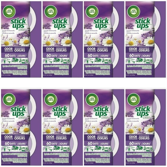 16 Air Wick Stick Ups Small Spaces Air Freshener Lavender & Chamomile (8 Packs)