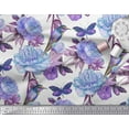 thumbnail image 3 of Soimoi Blue Rayon Fabric Hummingbird,Insect & Floral Printed Craft Fabric by The Yard 42 Inch Wide, 3 of 3