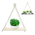 thumbnail image 4 of Wood Hanging Shelves for Wall Boho Decor, Swing Rope Hanging Wall Shelves, Rustic Floating Shelf, 1Pcs Wall Display Shelving Home Organizer Rack for Living Room Bedroom Bathroom Kitchen, 4 of 5