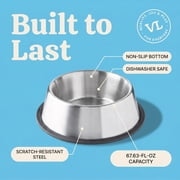 Vibrant Life Large 8.4-Cup Stainless Steel Pet Bowl, Silver