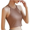 thumbnail image 7 of LAJPXKHY Built in Bra Tank Tops for Women Workout Yoga Top Summer Halter High Neck Seamless Basic Sleeveless Athletic Running Shirts, 7 of 7