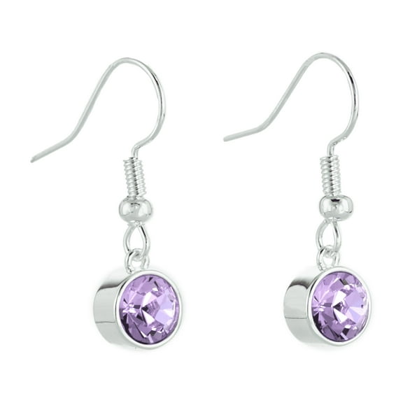 Lionhead Jewelry June Birthstone Light Purple Bohemian Crystal Alexandrite Drop Earrings, Silver