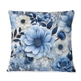 thumbnail image 3 of Designart "Eccentric Blue Watercolor Florals II" Floral Printed Throw Pillow, 3 of 5