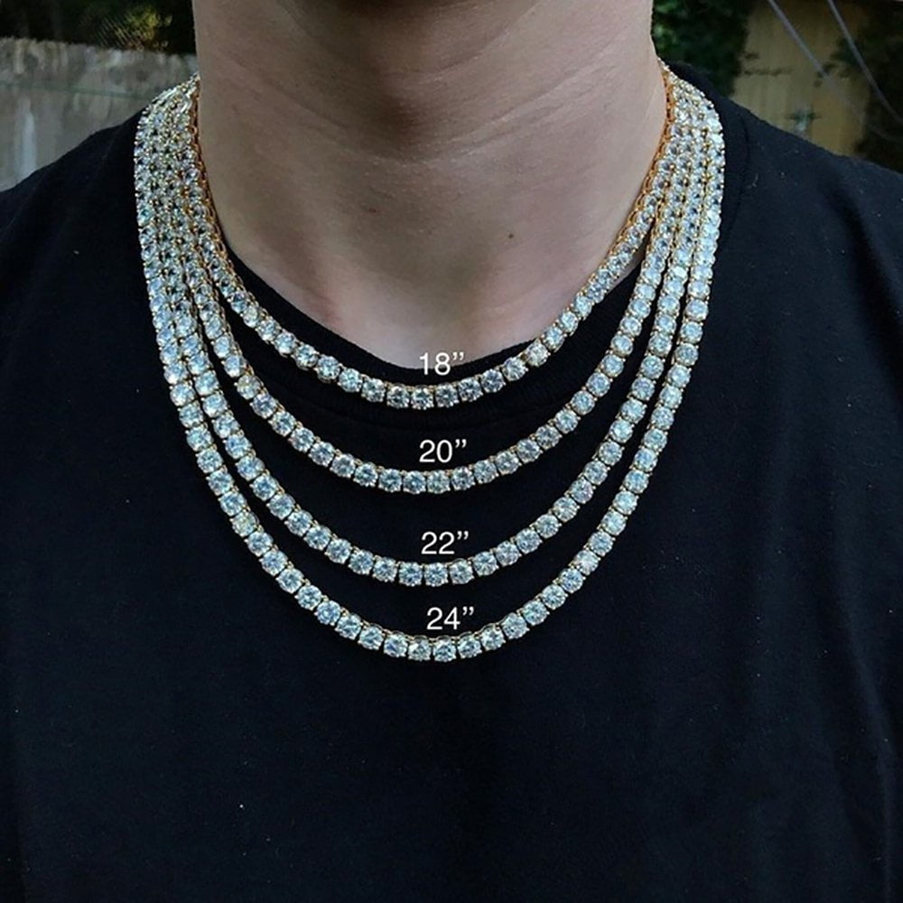 Men's Hip Hop Necklace 1 Row Diamond 