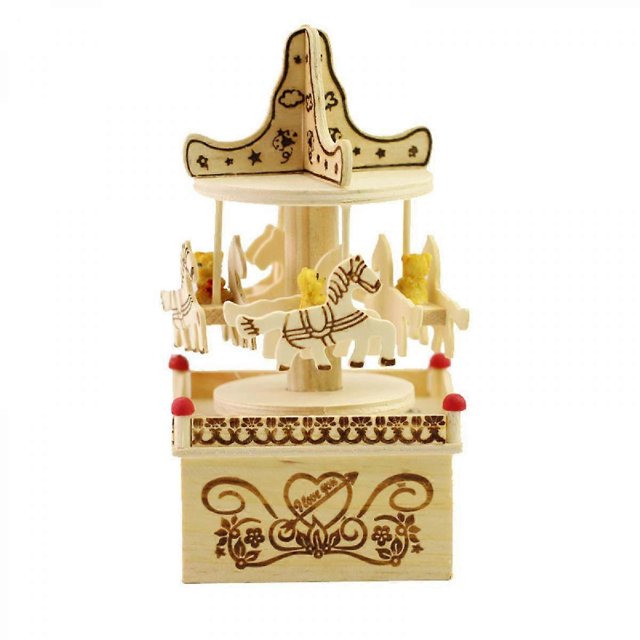 Caja de música con carrusel de caballos, regalo para niños, niñas, Navidad, cumpleaños, San Valentín, decoración y melodía.