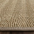 thumbnail image 4 of Safavieh Natural Fiber Collection NF115P Herringbone Natural and Grey Seagrass Square Area Rug (6' Square), 4 of 10
