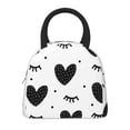 thumbnail image 3 of YFYANG Portable Waterproof Insulated Lunch Bag, Love Lash Doodle Reusable Cooler Bag / Picnic Bag for Adults Teens, 3 of 9