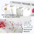 thumbnail image 3 of Spring Shower Curtain, Red and Green Floral Shower Curtain for Bathroom Waterproof Watercolor Botanical Shower Curtain Set with Hooks, 72x84 Inch, 3 of 6