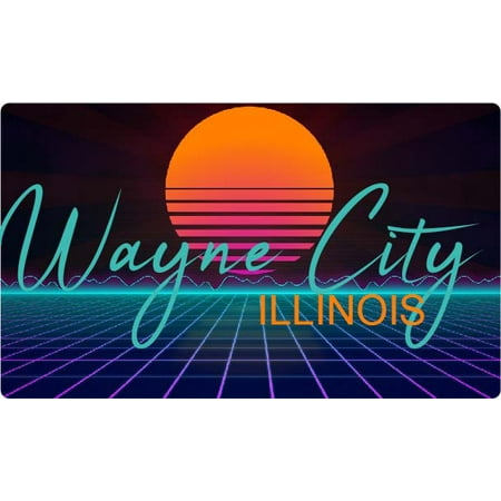 

Wayne City Illinois 4 X 2.25-Inch Fridge Magnet Retro Neon Design
