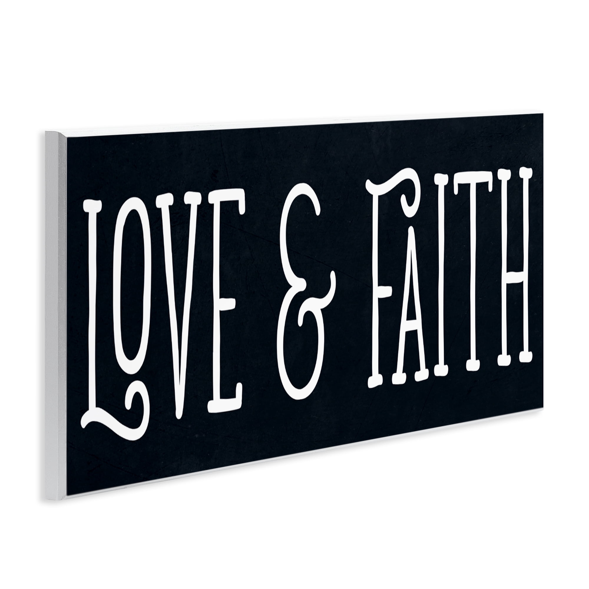 Stupell Industries Love & Faith on Black Wall Plaque Art, design by SD Graphics Studio