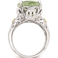 thumbnail image 2 of 14K/Silver Two-Tone Sterling Silver With 14K Green Quartz Ring (Size 6) Made In Thailand qtc889-6, 2 of 6