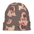 thumbnail image 7 of Xecao Cut Pug Print Beanie Knitted Hat for Men Women, Winter Fashion Knit Cuffed Caps Unisex, 7 of 7