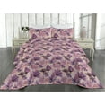 thumbnail image 2 of Ambesonne Floral Quilted Bedspread Set 3 Pcs, Art Wild Poppy Flowers Print, Twin, Blush Violet and Lilac, 2 of 4