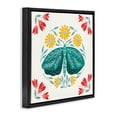 thumbnail image 4 of Stupell Industries Green Folk Butterfly Insects Painting Black Floater Framed Canvas Art Print Wall Art, 18 x 18, 4 of 10
