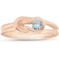 thumbnail image 1 of Bague Solitaire Nœud en Diamant 1/5 Ct Taille Ronde Brillante en Or Rose 14 K, 1 of 3