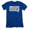 Back To The Future Science Fiction Movie Outatime Plate Adult Slim T-Shirt Tee