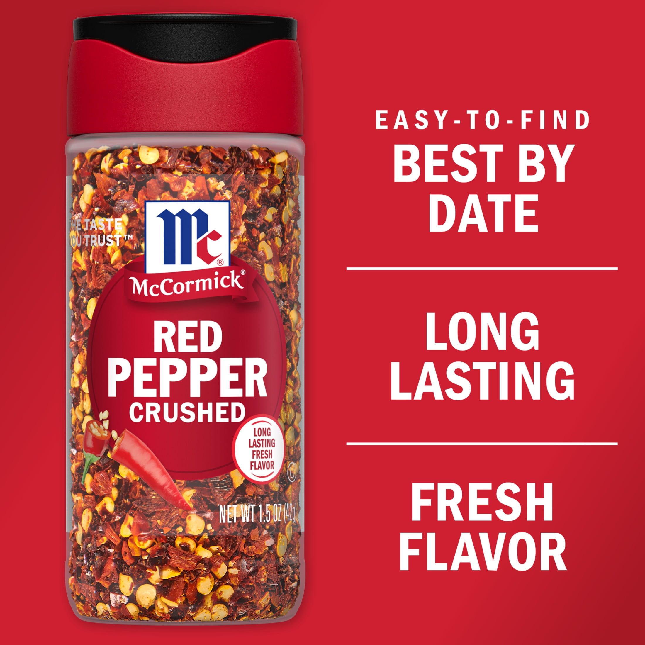 (3 pack) McCormick Kosher Crushed Red Pepper, 1.5 oz Bottle