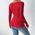 thumbnail image 4 of Women's Ribbed Long Sleeve T-Shirts Casual Crew Neck Slim Fit Shirt Soft Stretch Base Tops, 4 of 5