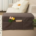 thumbnail image 1 of Funda de tela para reposabrazos de sofá, diseño amplio, impermeable, estilo veraniego, para sala de estar, fácil de instalar, aspecto lino, funda de cojín decorativa, versátil para el hogar., 1 of 8