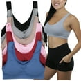 thumbnail image 3 of ToBeInStyle Women's Pack of 6 Deep & Neutral Comfortable Lounging Scoop Back Sports Bras, 3 of 15