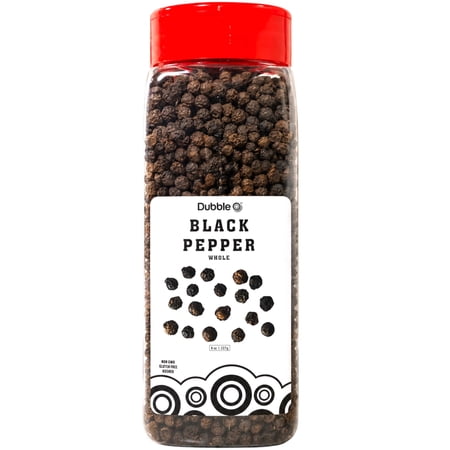 Whole Black Pepper for Grinder - 10 oz. ? Non GMO, Kosher, Halal, and Gluten Free ? Dubble O Brand