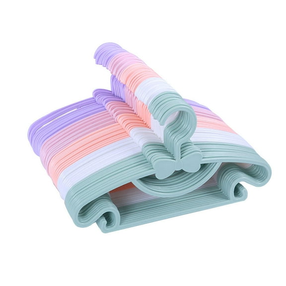 veeyidd Children's Hangers Plasti - 11.6" Size for Baby Kids Infant & Toddler Clothes (5 Colors, 50 Pack)