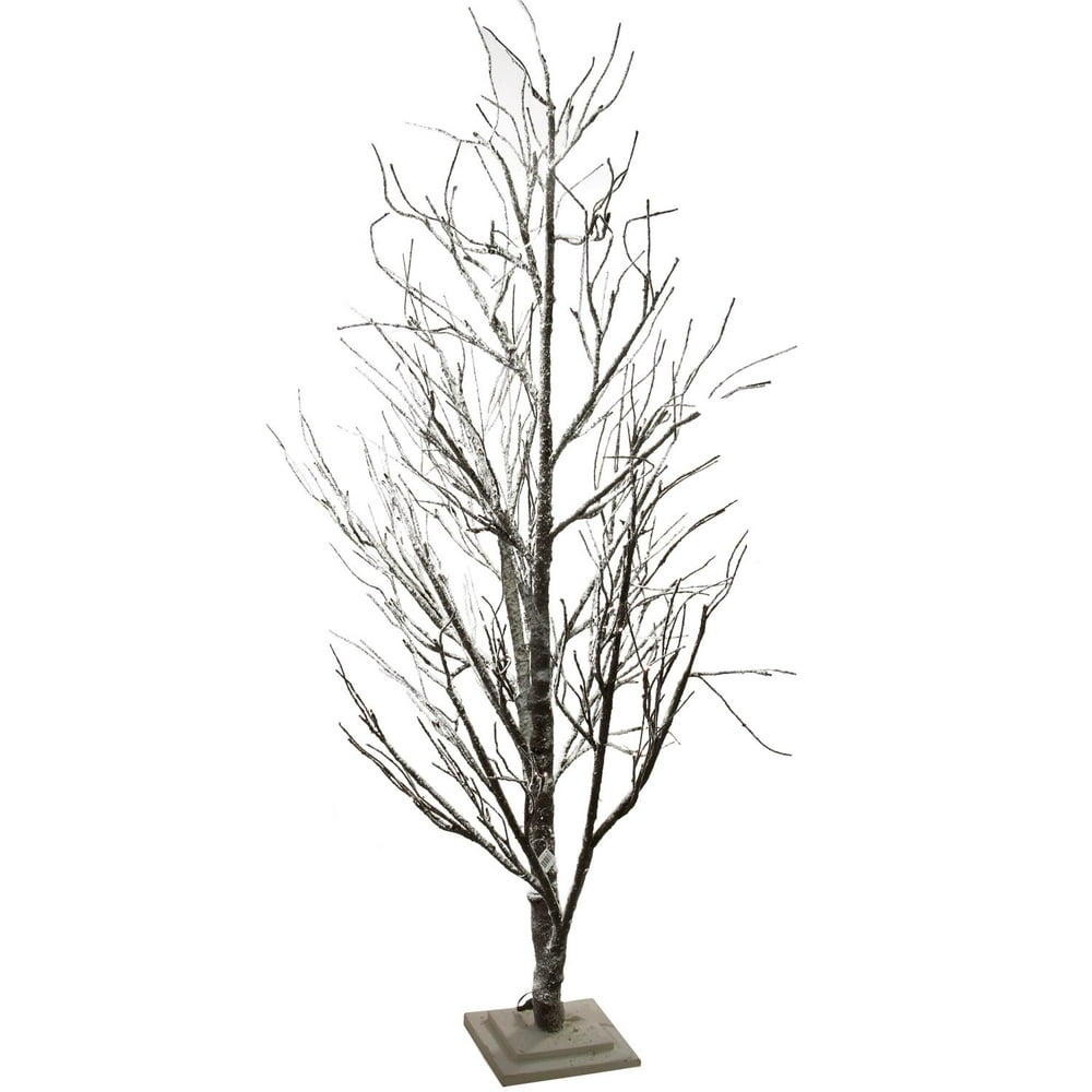 6' LED Lighted Frosted Brown Christmas Twig Tree - Warm Clear Lights ...