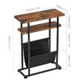thumbnail image 2 of Narrow Small Side Table for Small Spaces - Slim End Table with Magazine Rack - 2 in 1 Narrow End Table Living Room - Skinny Bedside Table Nightstand Bedroom Thin Side Table, Rustic Brown, 2 of 10