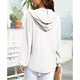 thumbnail image 3 of Sudadera con capucha cómoda de manga larga para mujer Sudadera con capucha y cremallera completa Jersey con cordón Blanco M, 3 of 5