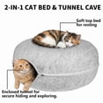 thumbnail image 6 of Gamexcel Cat Tunnel Bed for Indoor Cats, 24 Inch Felt Peekaboo Cat Cave, Washable Donut Hideaway Bed, Gray, 6 of 7