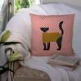 thumbnail image 3 of Yellow-Throated Marten Pink Check Fabric Decorative Pillow, 3 of 4