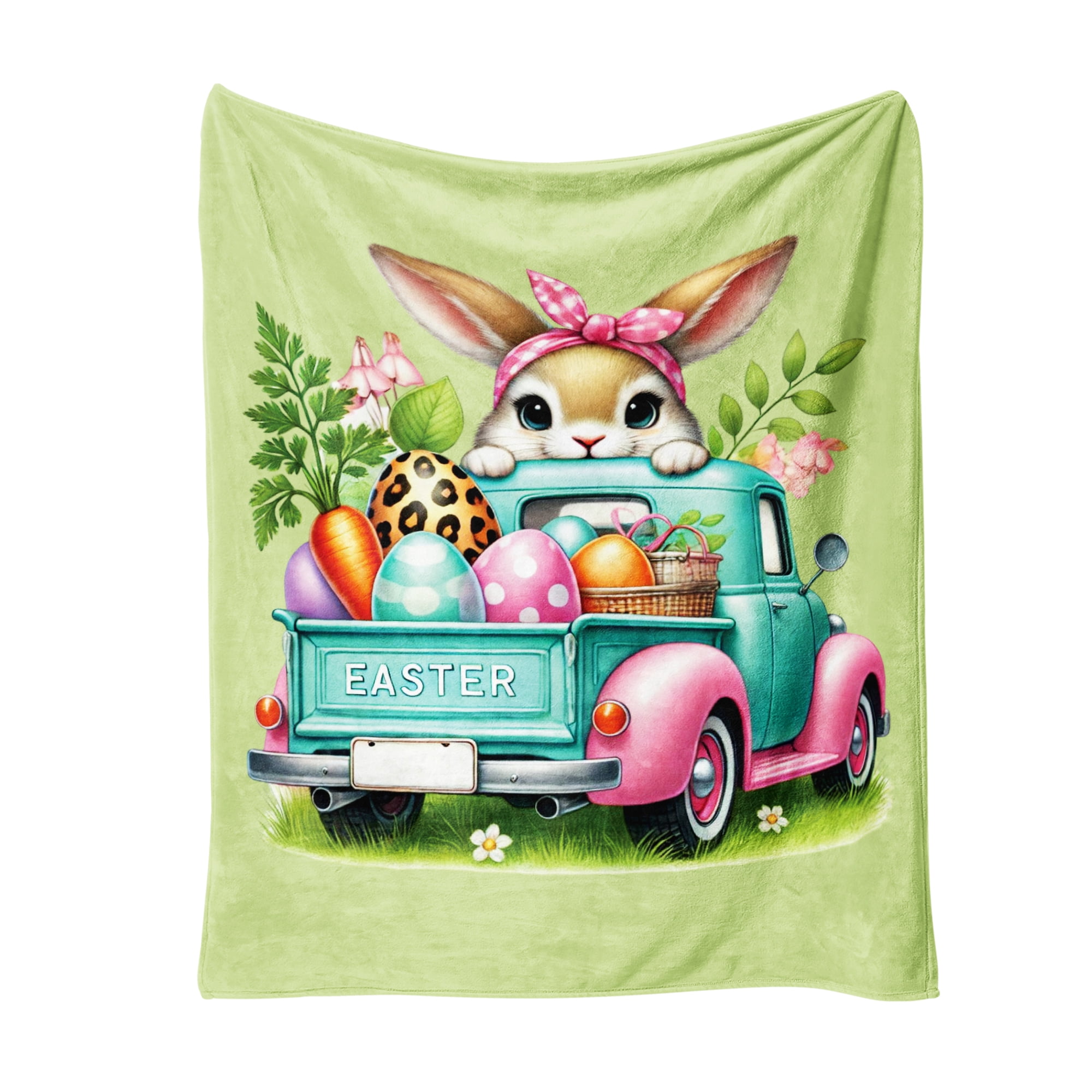 Easter Throw Blanket, Warm Fleece Flannel Bed Blanket, Lightweight Easter Blanket for Sofa Bed Couch 40"x50"