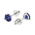thumbnail image 2 of 1.5 ct Screw-Back Stud Earrings for Women | 6mm Round Cut Simulated Tanzanite | 18K White Gold, 2 of 5
