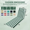 thumbnail image 4 of Outdoor Patio Chaise Lounge Chair Cushions, 1piece, 80" x 26" x 3" Waterproof Pool Beach Recliner Replacement Cushion with Ties（green white,1pcs), 4 of 6