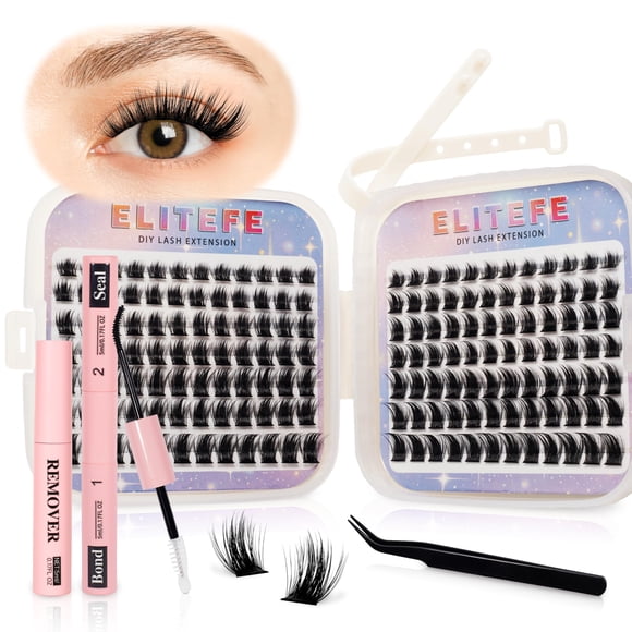 Kit de extensión de pestañas ELITEFE Lash Clusters Individual Lashes