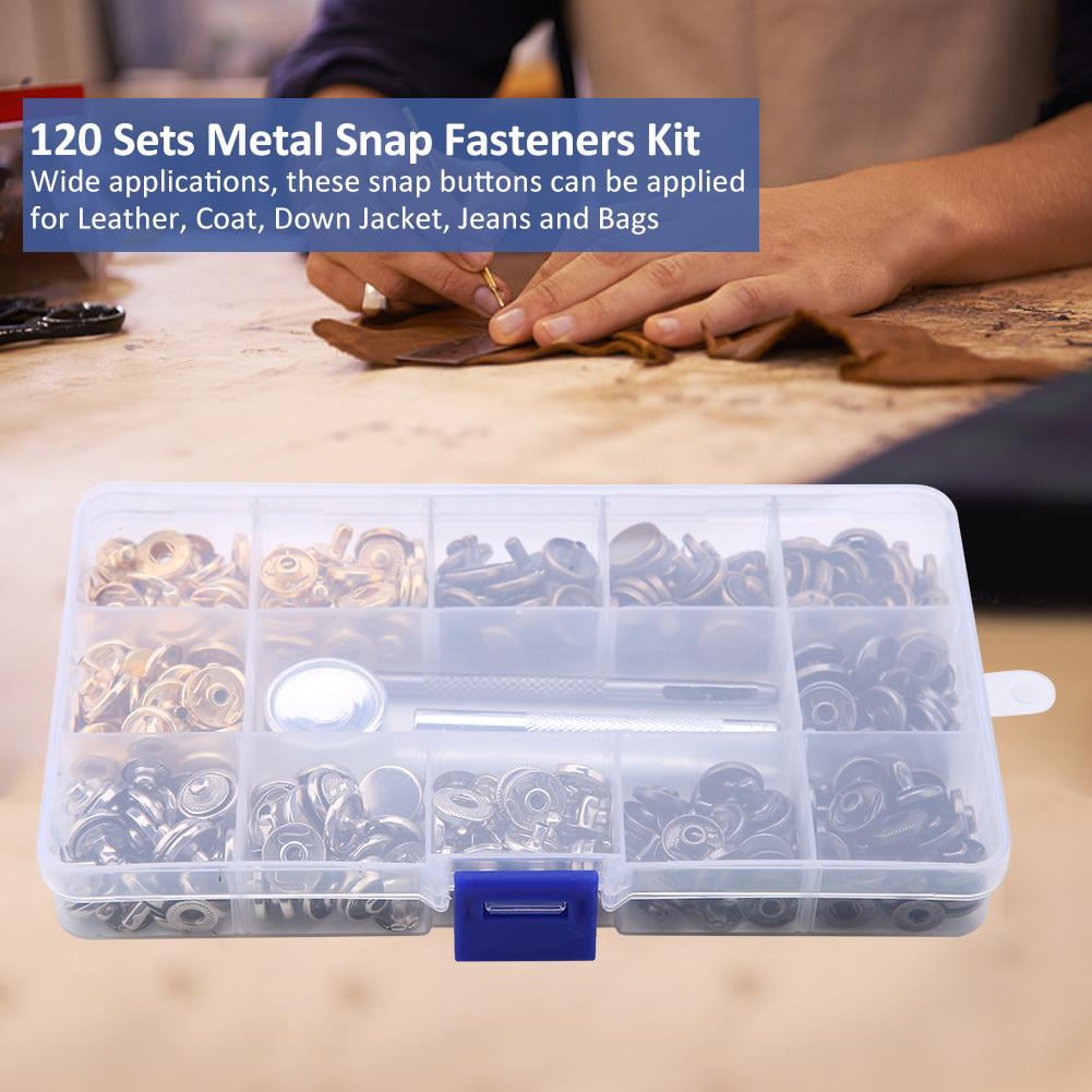 120 X SNAP FASTENERS PRESS STUDS ASSORTED SIZES EXCELLENT VALUE FOR MONEY. 
