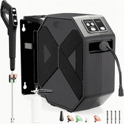 Electric Pressure Washer, 5000 PSI 3.2 GPM Wall Mounted Power Washer, Remote Control with 100 FT Retractable Hose, Foam Cannon, Nozzles for Cars