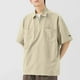 thumbnail image 1 of Blusa y camisa de manga corta con cuello vuelto para hombre, de color liso, holgada, informal, con bolsillo y cremallera, de poliéster., 1 of 5