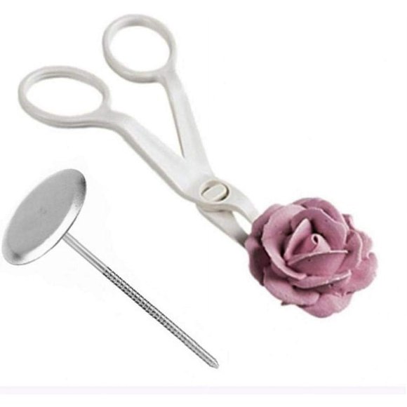 ShenMo 2 tube flower scissors, nail safety, rose decoration, elevator, cake decoration tray, butter transfer, baking pastry tool