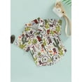 thumbnail image 4 of Boy Summer Shirt, 1-5Years Old Cartoon Pattern Printed Kid Lapel Neck Short Sleeve Tops Button Down Clothing for Children, 4 of 10