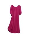 thumbnail image 2 of Sakmal Women Moomoo Cotton Nightgowns Short Sleeve House Dress Summer Crew Neck Solid Nightgown for Women XL, 2 of 5