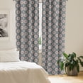 thumbnail image 2 of Ambesonne Floral Window Curtains, Flowers Triangles Pattern, Each 28" W x 95" L, Pale Salmon Grey Teal, 2 of 4