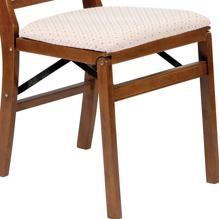 Stakmore Urn Back Adult Folding Chair Fruitwood Frame & Blush