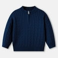 thumbnail image 2 of Kogui Toddler Sweater Boys Boys and Toddlers' Quarter-Zip Cable-Knit Relaxed-Fit Sweater Size 9-10 Years (Blue,9-10 Years), 2 of 5