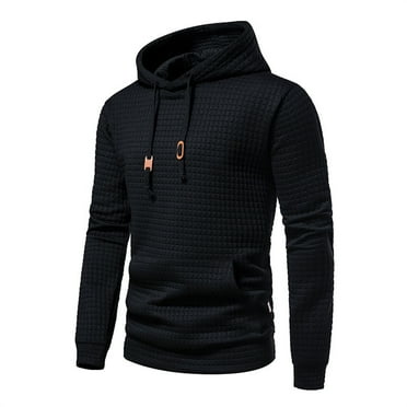 KAUOD Winter Hoodie for Men Mens Hooded Sweatshirt Casual Long Sleeve Drawstring Solid Knitted Hoodie Pullover Sweater